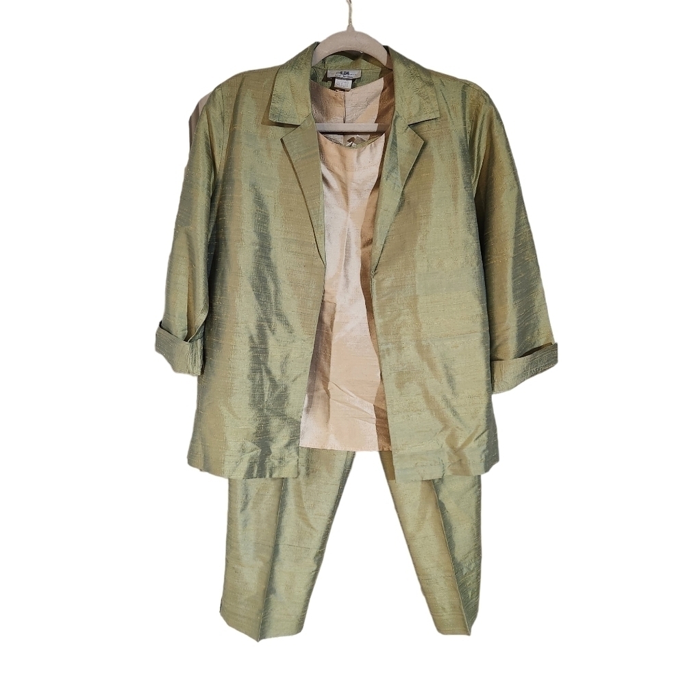 I.c. Collection Woman's 3 Piece Silk Suit Set Size S